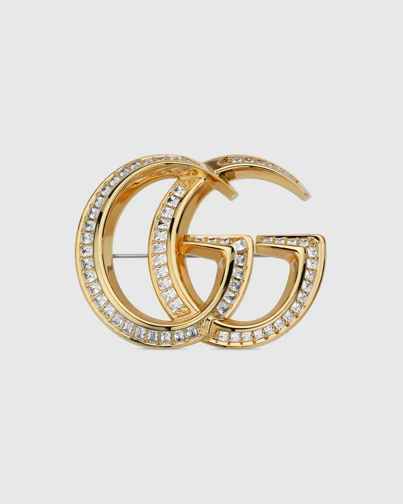 Gucci GG Marmont Brosche mit Kristallen Undefined