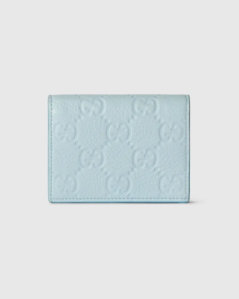 Gucci Kleine GG Emblem Brieftasche Blau