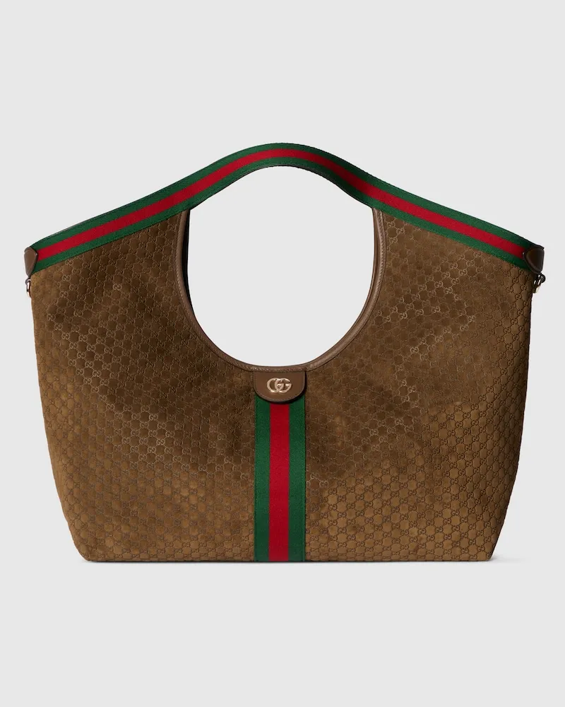 Gucci Großer Giglio Shopper Braun