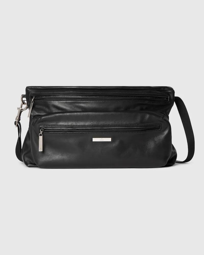 Gucci Mittelgroße Tag Umhängetasche Schwarz