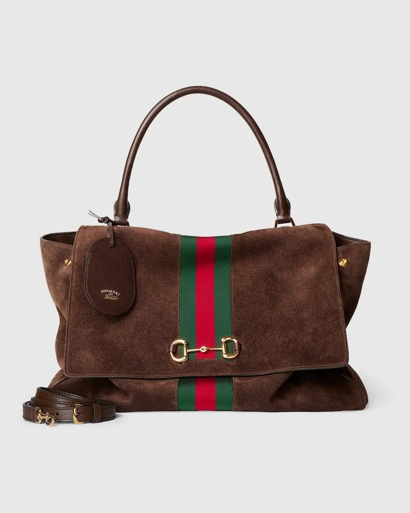Gucci Große Paparazzo Henkeltasche Braun