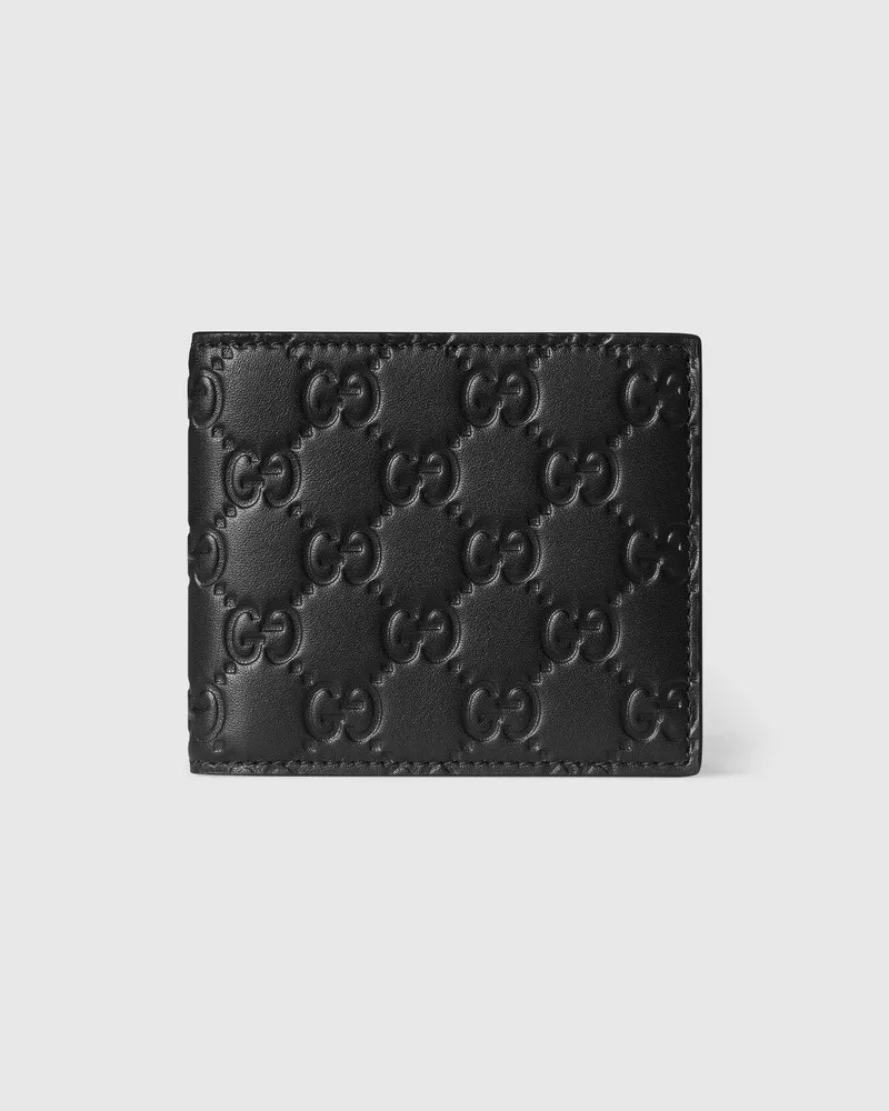 Gucci GG Emblem Faltbrieftasche Schwarz