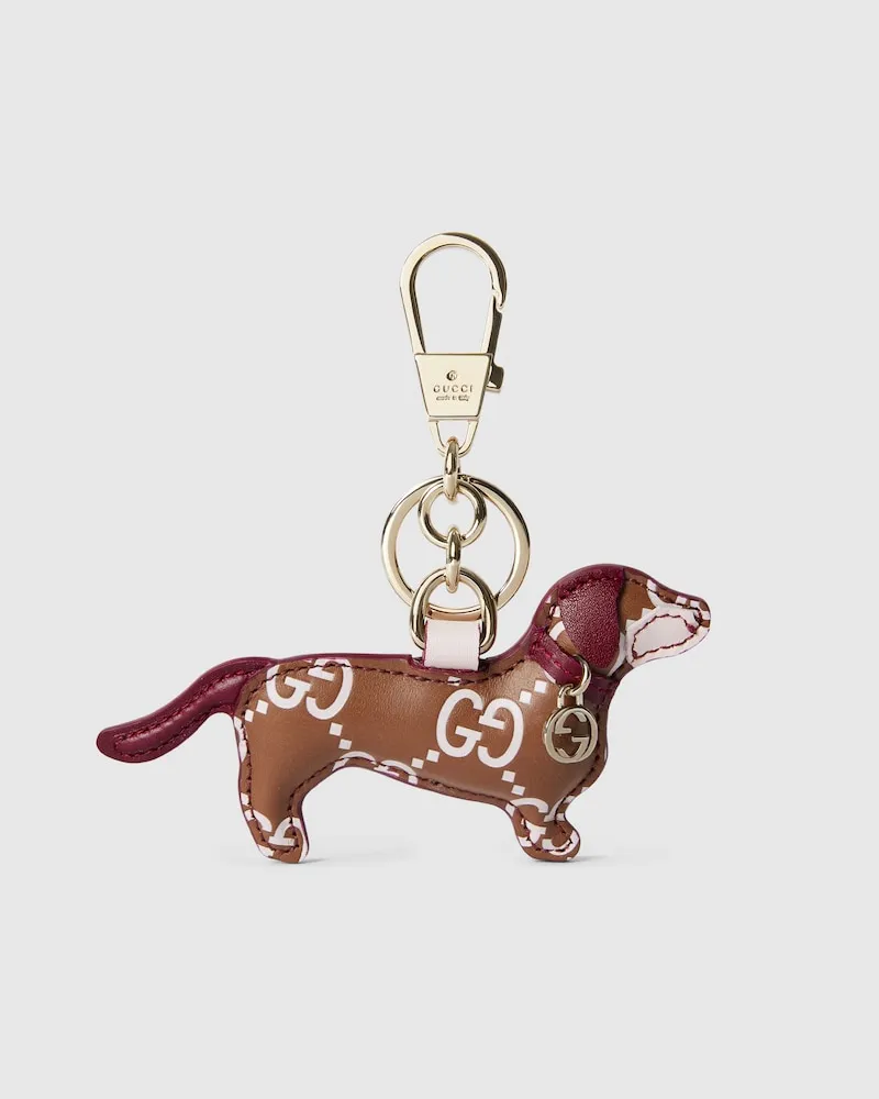 Gucci Taschenanhänger In Hundeform Braun
