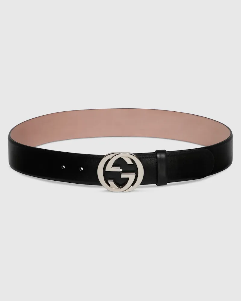 Gucci Ceinture Avec Boucle GG Enlacés, Taille 95 Noir