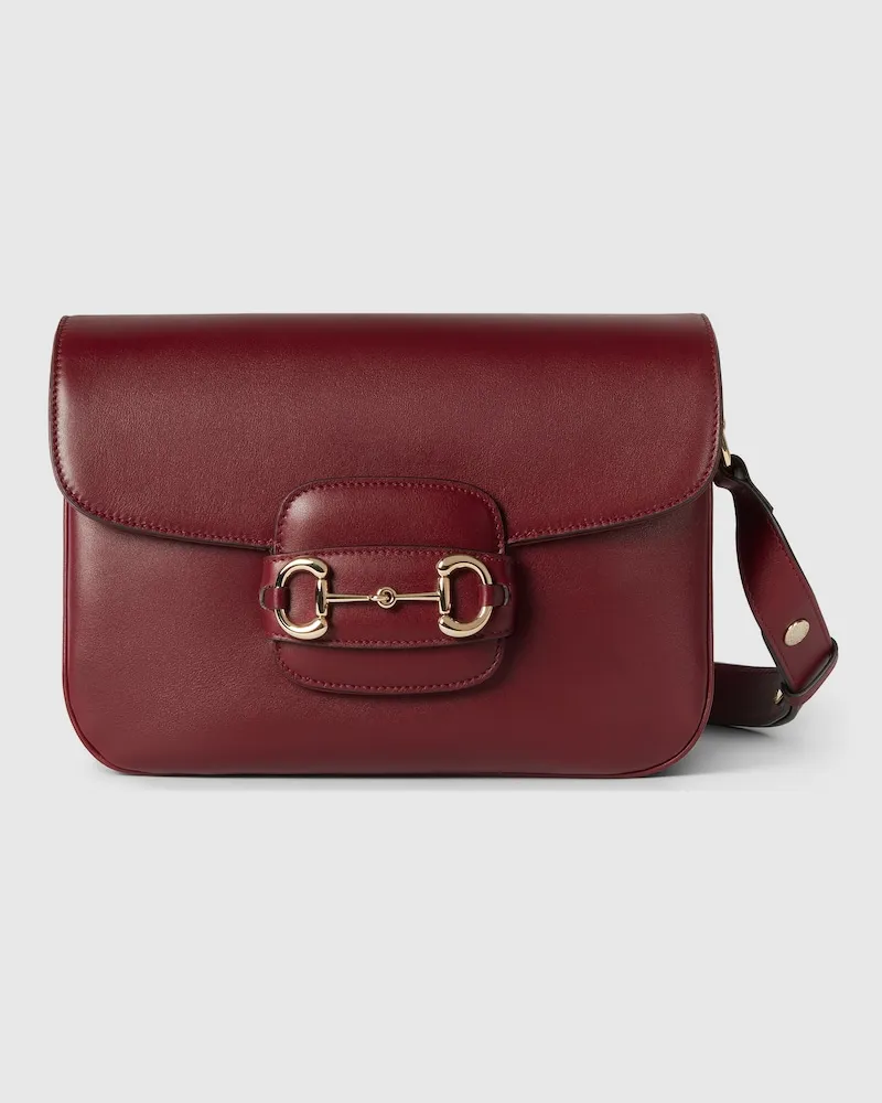 Gucci Mittelgroße Horsebit 1955 Soft Schultertasche Bordeauxrot