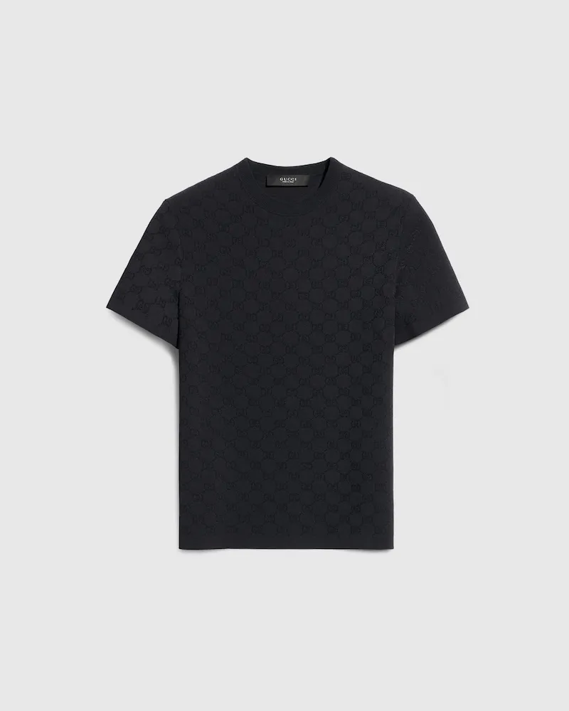 Gucci Technical GG Fabric Jacquard T-shirt, Größe Schwarz