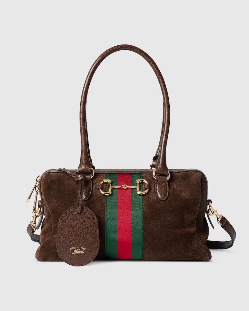 Gucci Mittelgroße Borsetto Boston Bag Braun