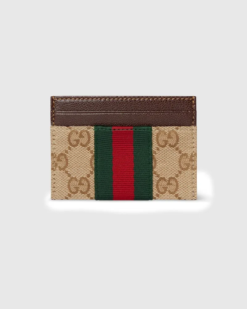 Gucci GG Kartenetui Mit Web Beige