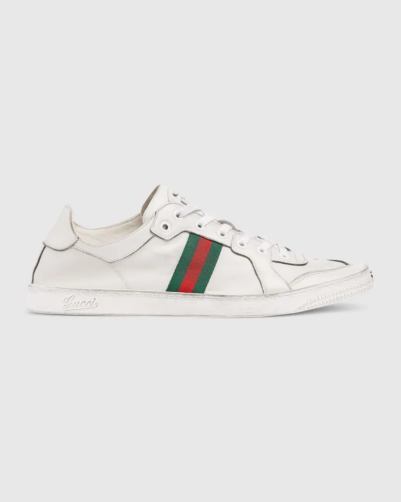 Gucci Stretch Low-Top-Herrensneaker, Größe Weiß