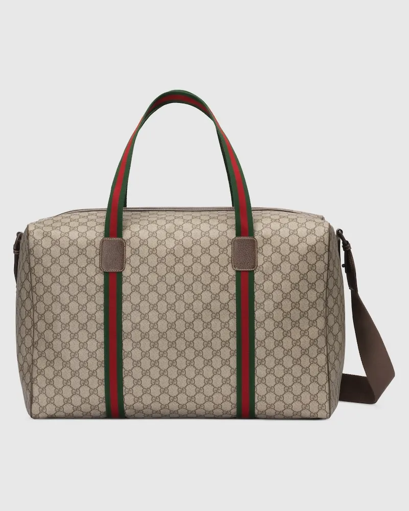 Gucci Große Reisetasche Mit Web Beige