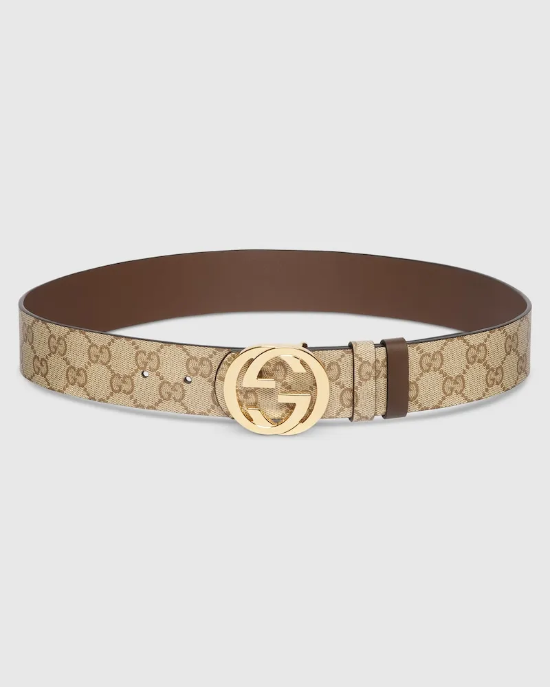 Gucci Wendbarer Gürtel mit GG Schnalle Beige