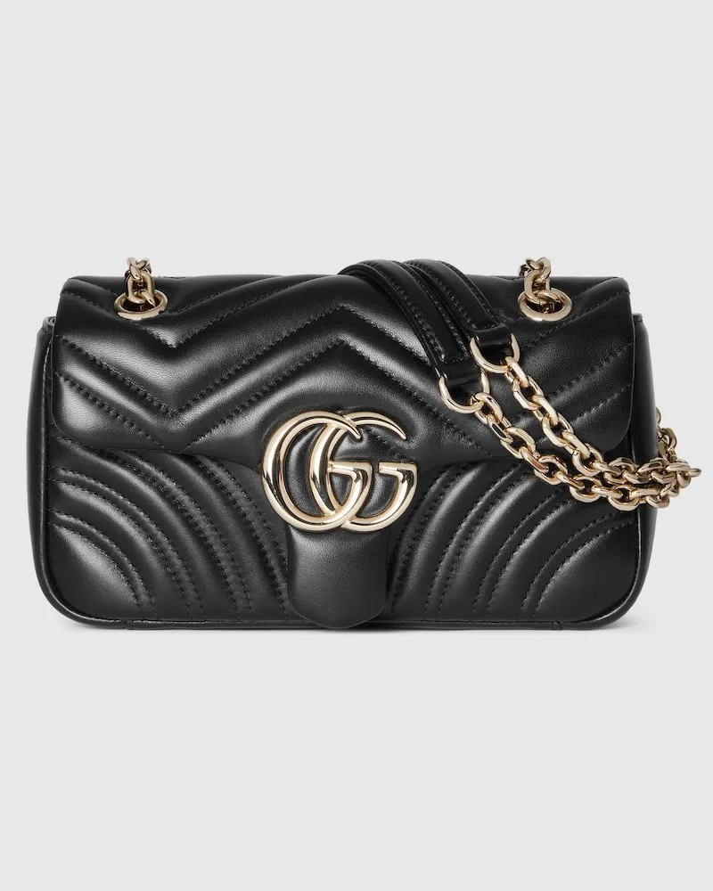 Gucci Kleine GG Marmont Schultertasche Schwarz