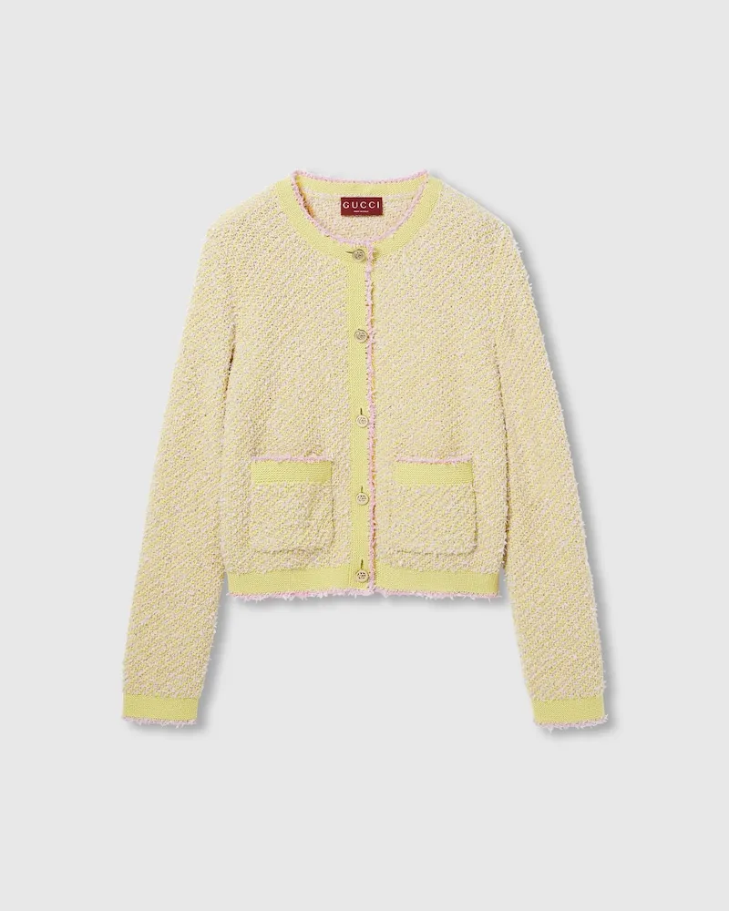 Gucci Cardigan aus Baumwollmischung, Größe Gelb