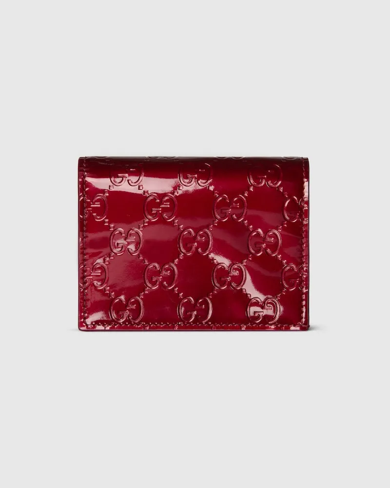 Gucci Kleine GG Emblem Brieftasche Bordeauxrot