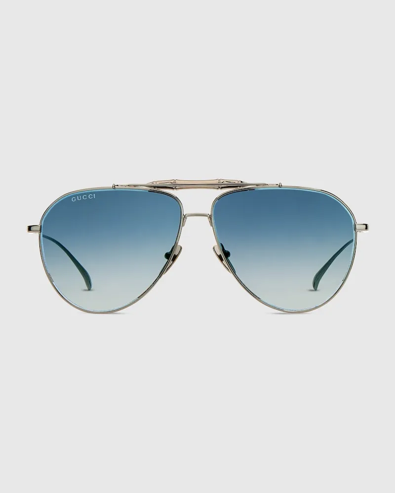 Gucci Sonnenbrille Im Pilotenstil Blau