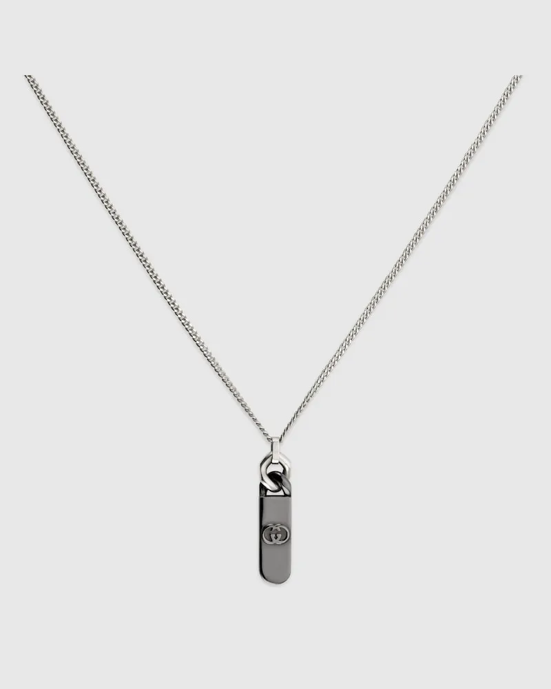 Gucci Interlocking Halskette mit Anhänger Silber