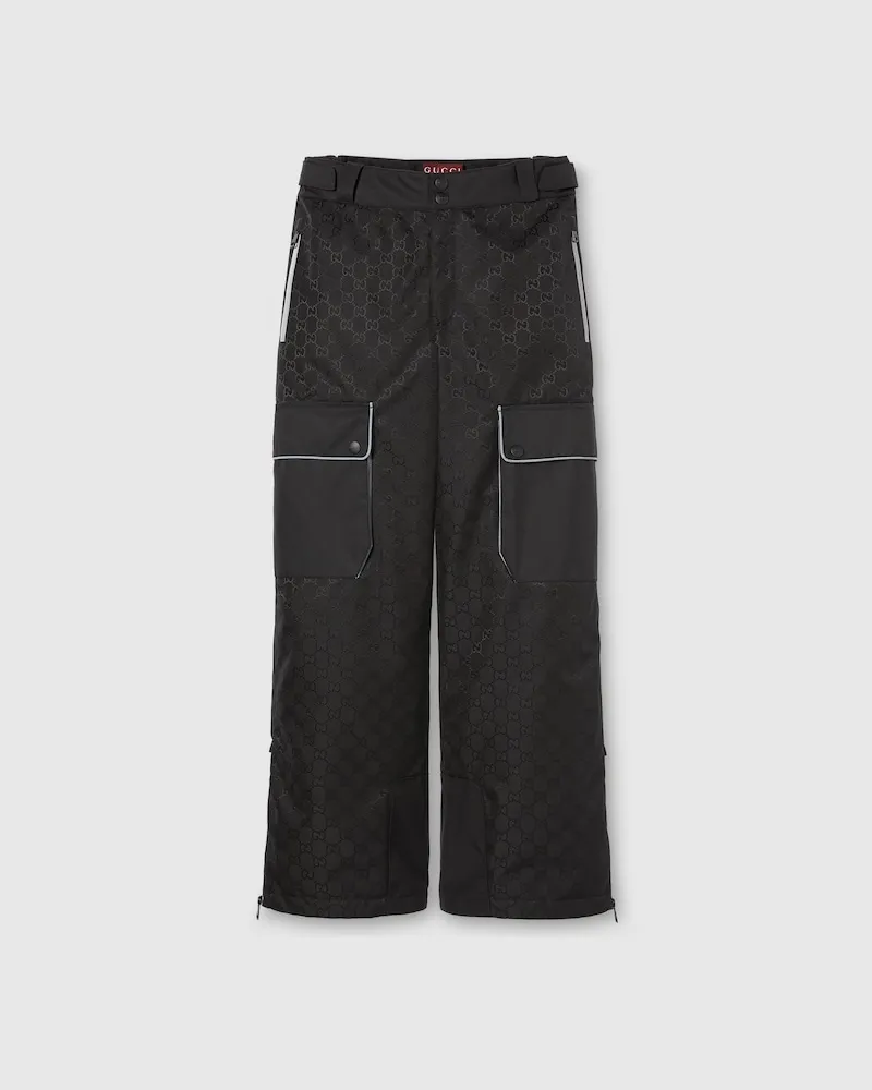 Gucci Pantalon En Jacquard De Tissu Technique GG, Taille Noir