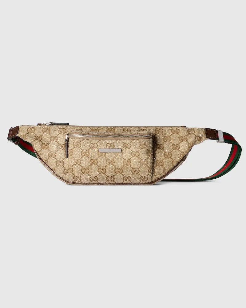 Gucci Flatpack' Kristall Kleine Gürteltasche Beige