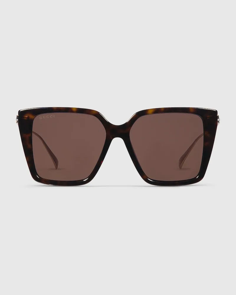 Gucci Sonnenbrille Mit Eckigem Rahmen Braun
