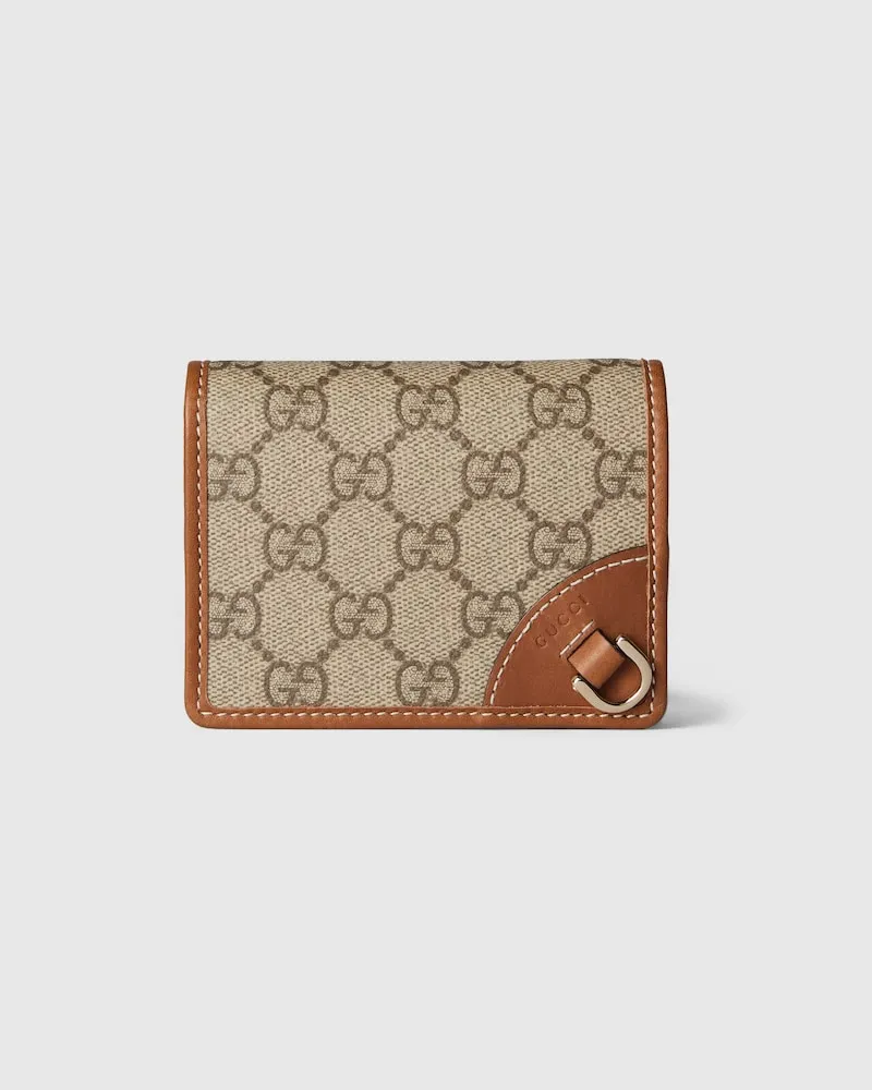 Gucci Kleine GG Emblem Brieftasche Beige