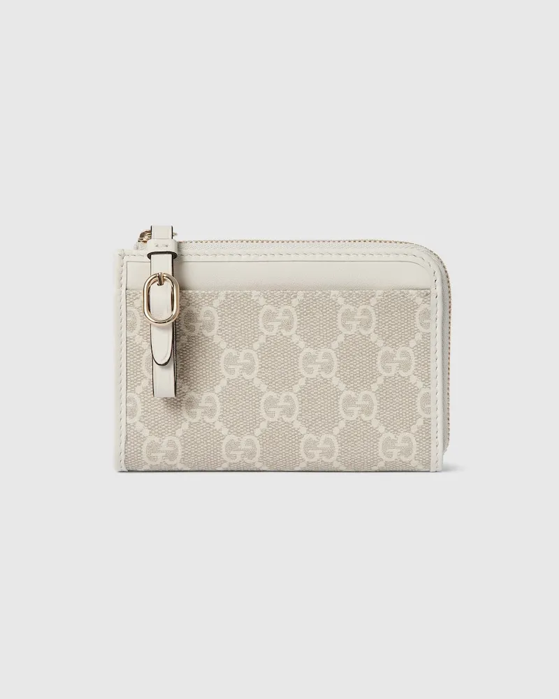 Gucci GG Emblem Kartenetui Mit Reißverschluss Weiß