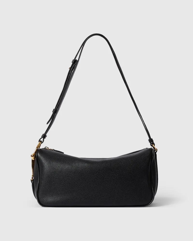 Gucci Mittelgroße Half Horsebit Schultertasche Schwarz