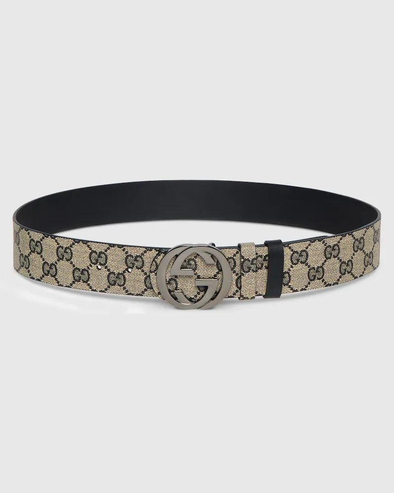 Gucci Wendbarer Gürtel mit GG Schnalle Schwarz