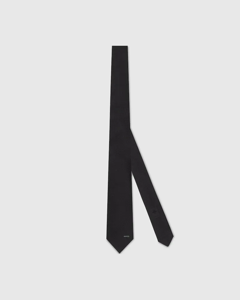 Gucci Krawatte aus Horsebit-Seidenjacquard Schwarz