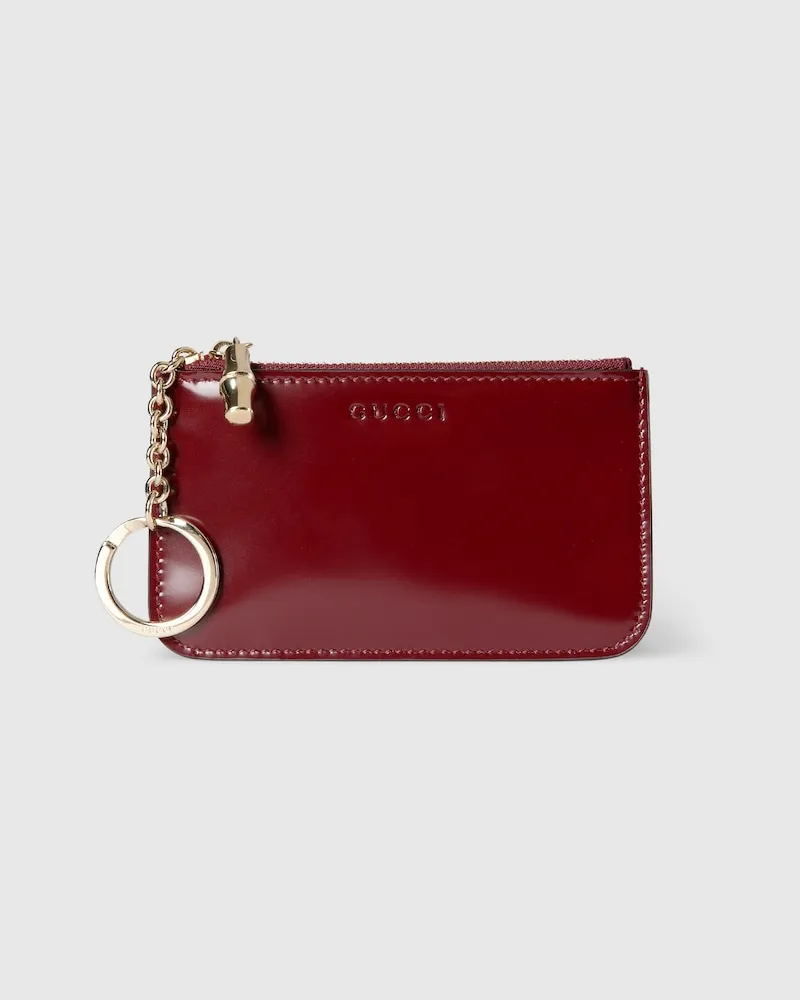 Gucci Schlüsseltäschchen Mit Bambusdetail Bordeauxrot