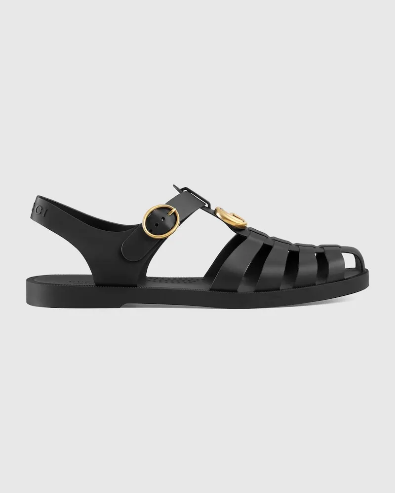 Gucci Herrensandale Mit Doppel G, Größe Schwarz