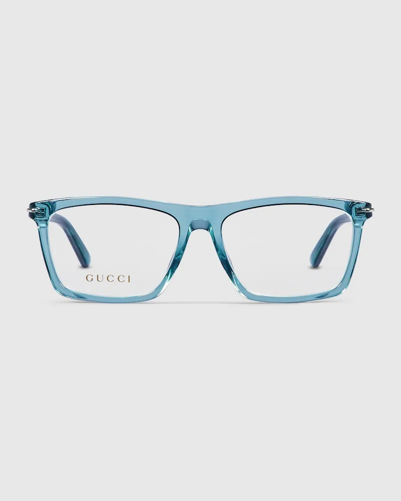 Gucci Rechteckiges Brillengestell Blau