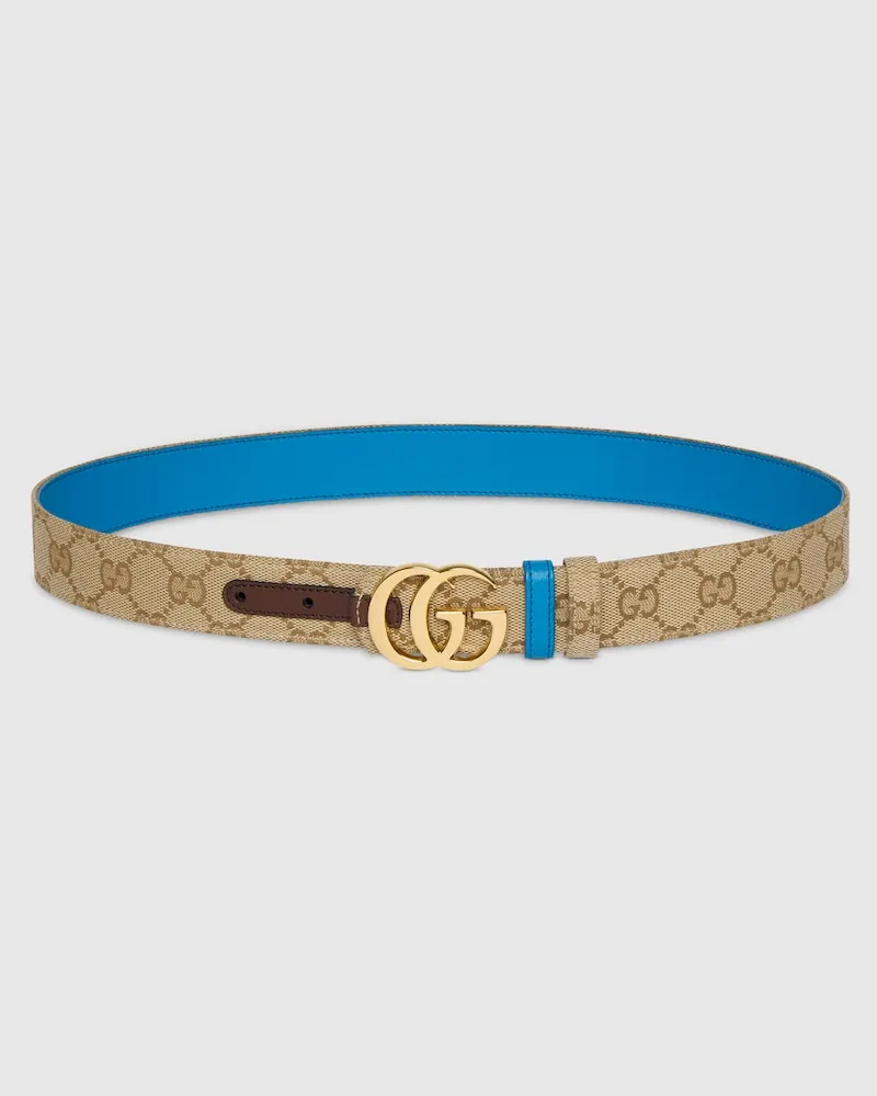 Gucci Wendbarer GG Marmont Gürtel Beige