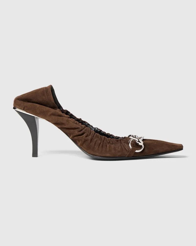Gucci Vittoria Damenpumps mit Gummizug Braun