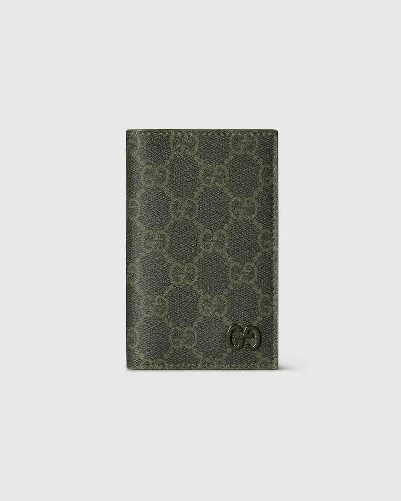 Gucci Längliches GG Monogram Kartenetui Grün