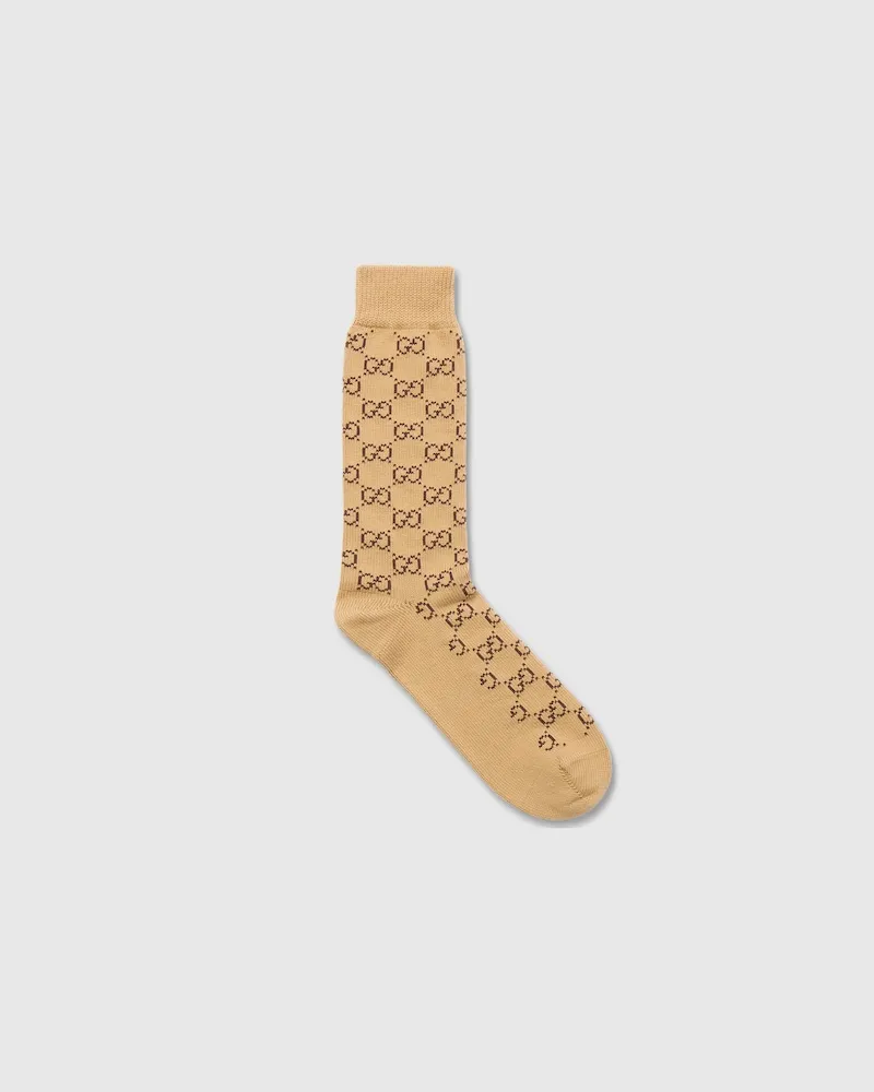 Gucci Socken aus Baumwollmischung mit GG Beige