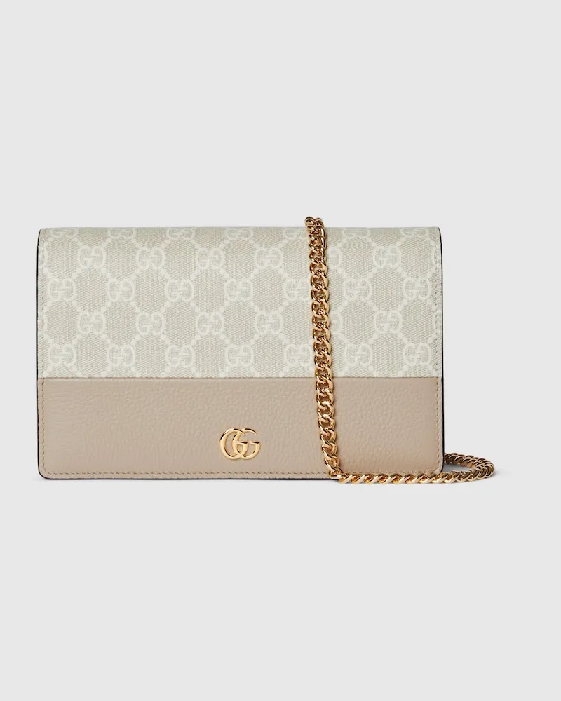 Gucci GG Marmont Brieftasche mit Kettenriemen Nude