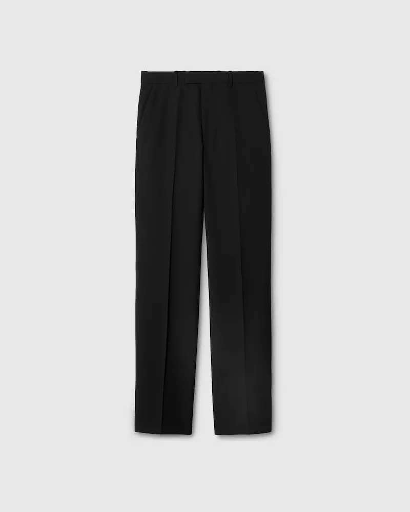 Gucci Hose aus Wollgabardine Mit Stickerei, Größe Schwarz