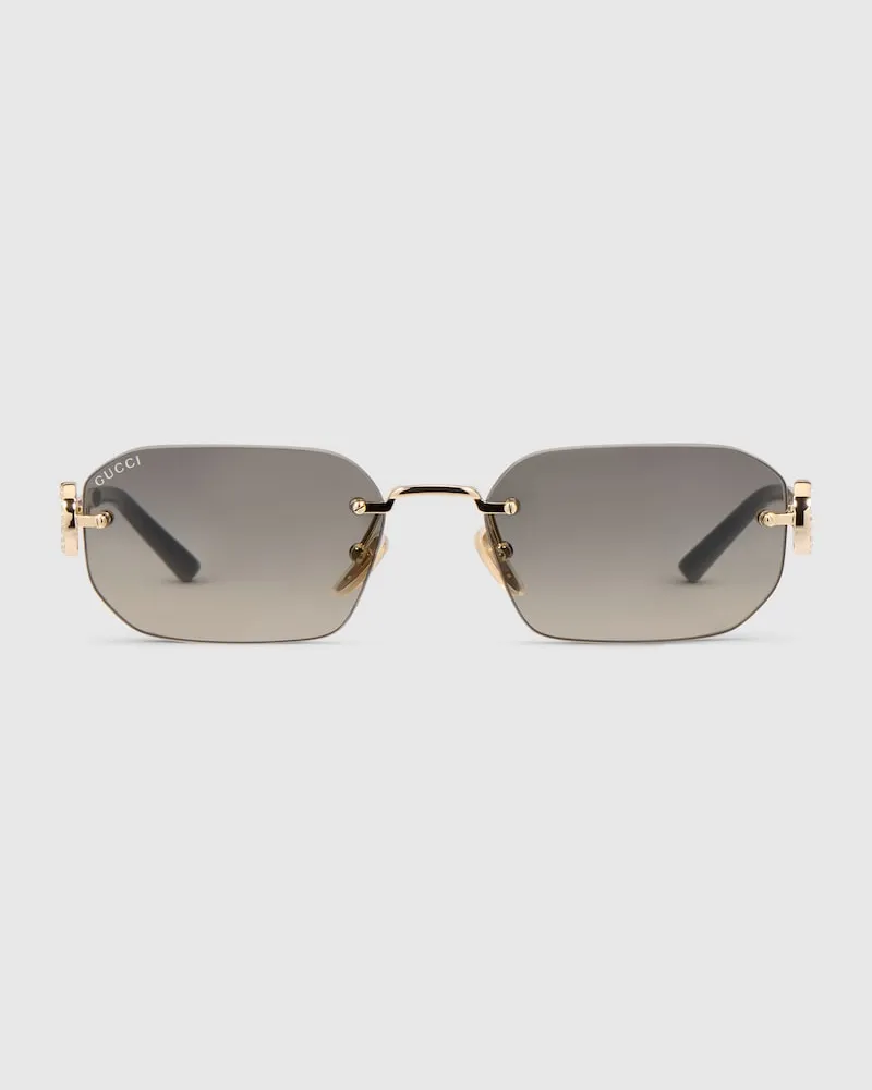 Gucci Sonnenbrille mit Rechteckigem Rahmen Gold