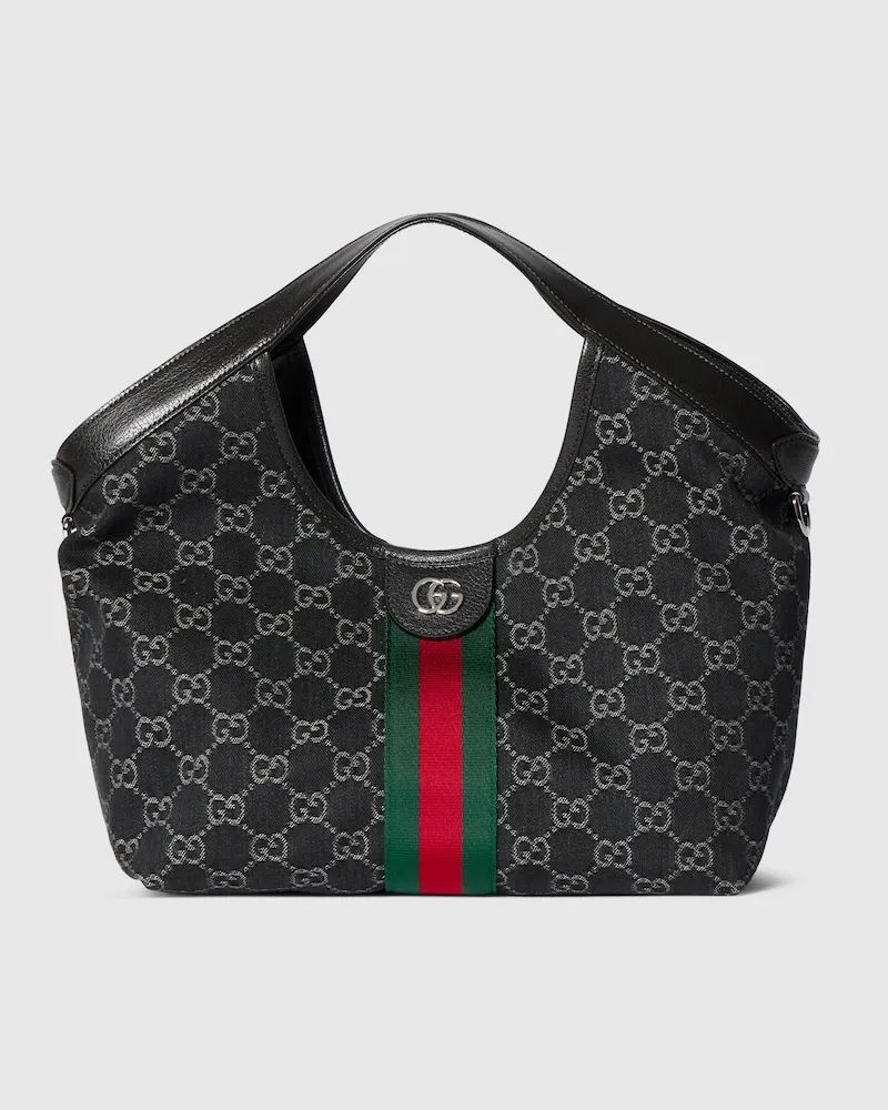 Gucci Kleiner Giglio Shopper Schwarz