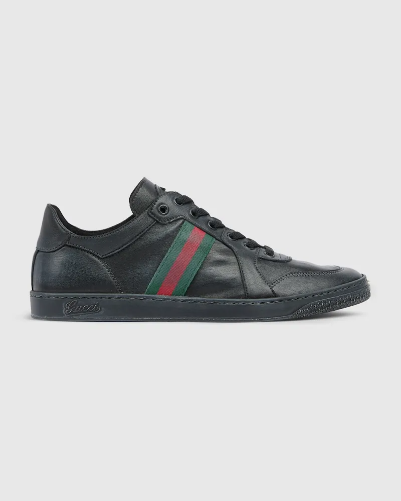 Gucci Stretch Low-Top-Herrensneaker Schwarz