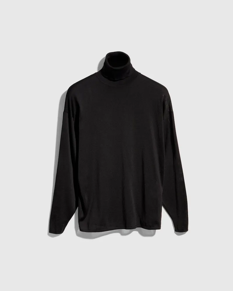 Gucci Extrafeiner Seidenpullover, Größe Schwarz