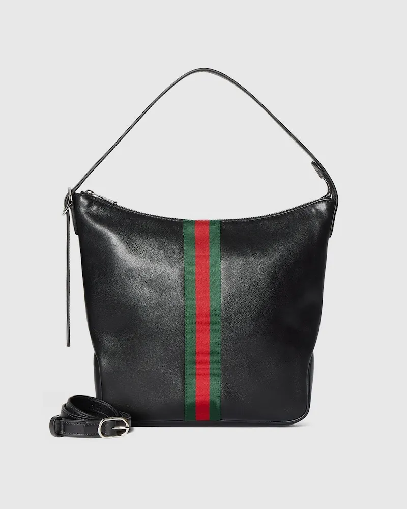 Gucci Mittlere Lunetta Umhängetasche Schwarz