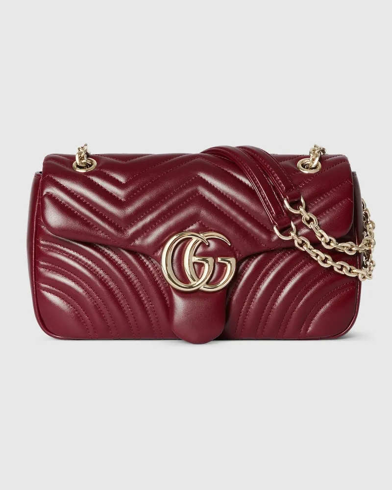 Gucci Mittelgroße GG Marmont Schultertasche Bordeauxrot
