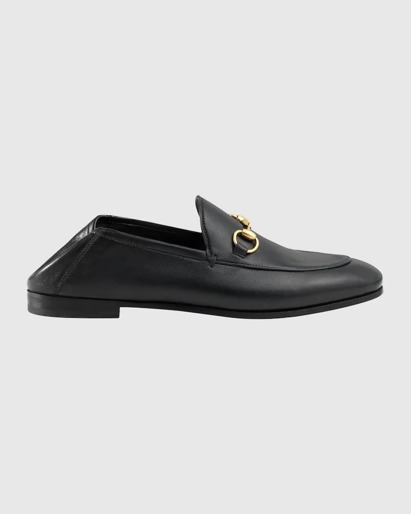 Gucci Halbschuh aus Leder Mit Horsebit, Größe Schwarz