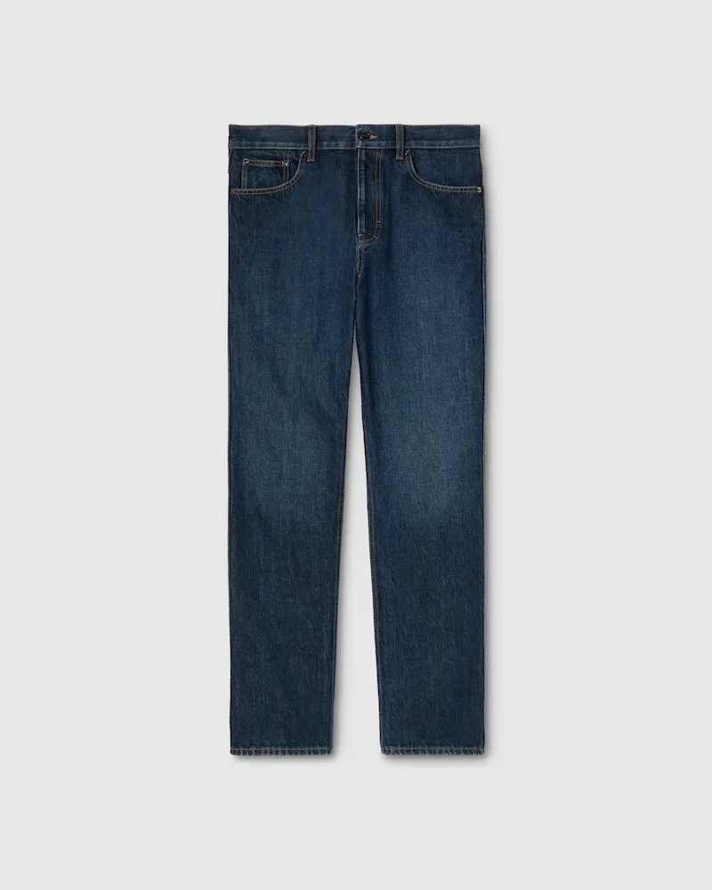 Gucci Hose aus Baumwolldenim Mit Schmaler Passform, Größe Blau
