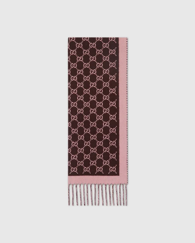 Gucci Schal aus GG Wolle Braun