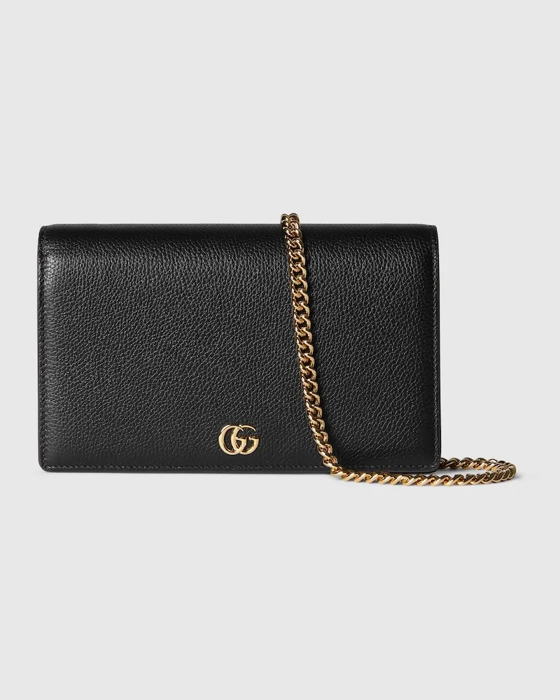 Gucci GG Marmont Brieftasche mit Kettenriemen Schwarz
