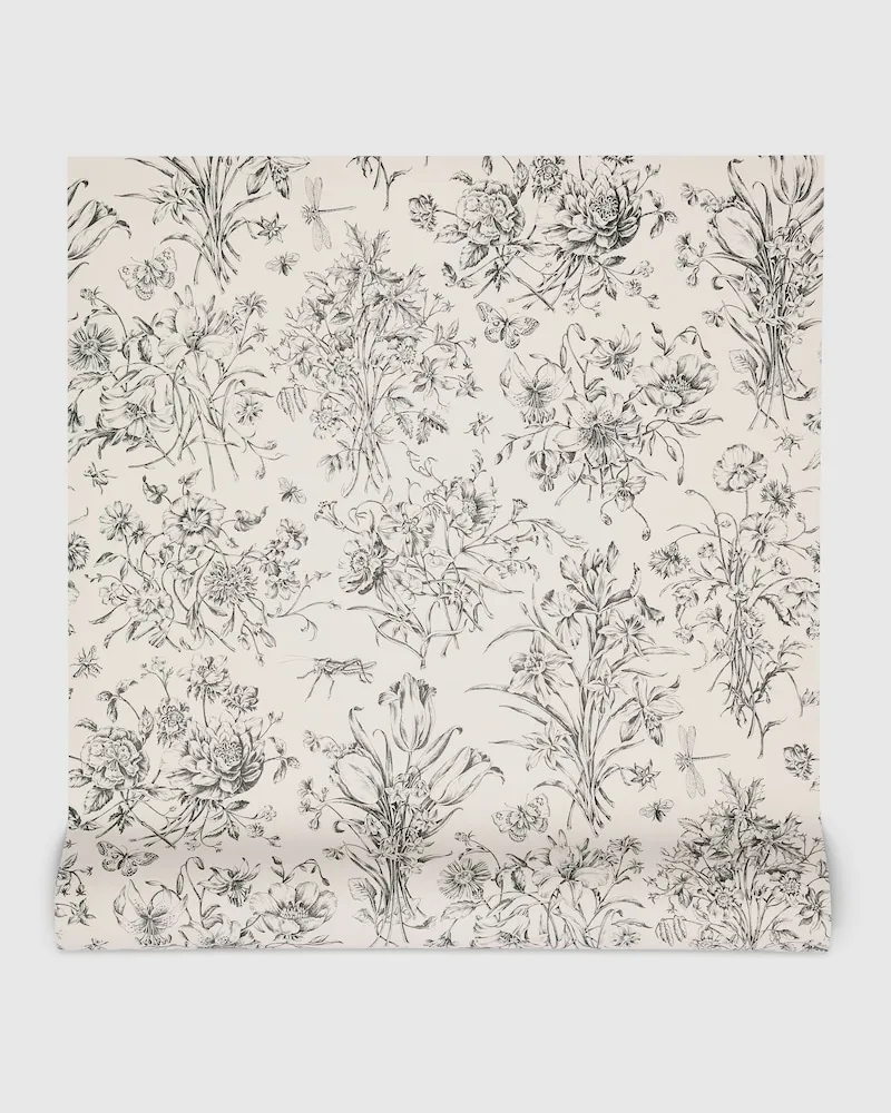 Gucci Tapete Mit Flora Sketch-Print Nude