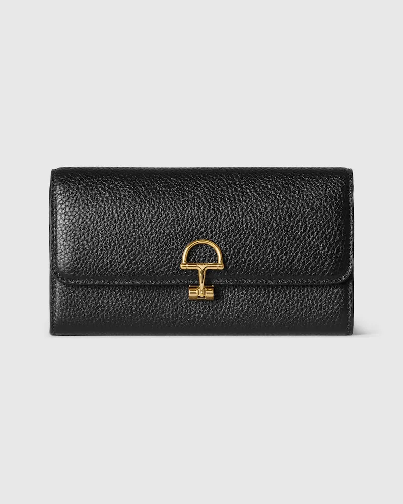 Gucci Softbit Continental Brieftasche Schwarz