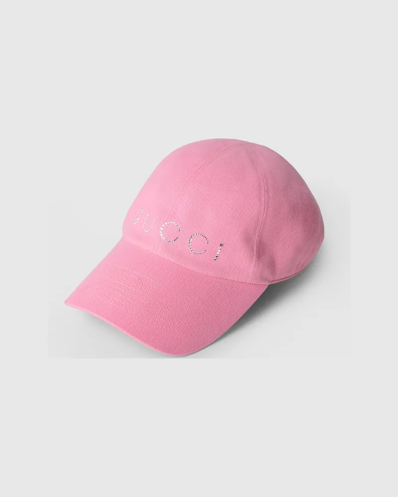 Gucci Baseballkappe aus Canvas mit Print Pink